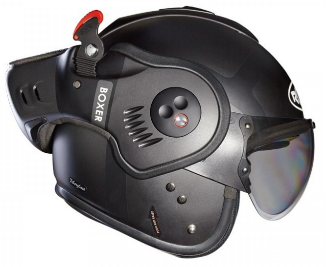 Casque de moto Roof Boxer V8 en position Jet